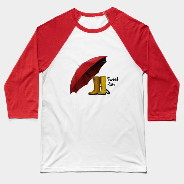 Boots Rain Baseball T-Shirt by Veralex